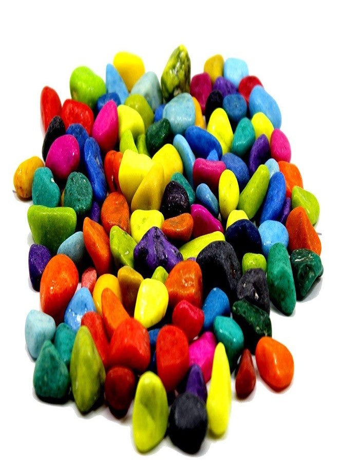 Maalavya B Size Pebbles for Aquarium, Garden, Table, Vase, Fountains (Multicolour, 1 Kg)